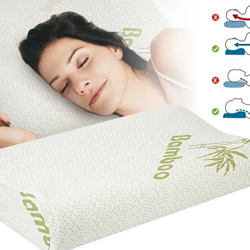 Almohada Viscoelástica Memoria Cervical Bamboo Calidad Blanco