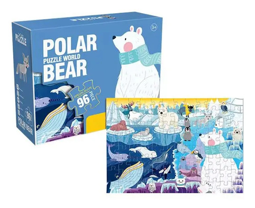 Puzzle Rompecabezas Oso Polar Didactico 96 Piezas Infantil