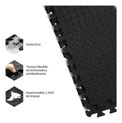 Piso Alfombra Goma Eva Tatami Encastrable 60x60x1cm Set X 6
