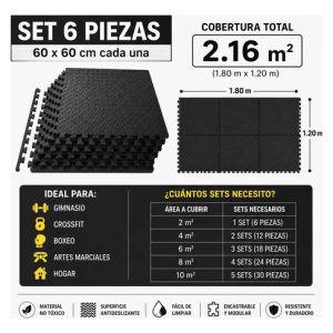 Piso Alfombra Goma Eva Tatami Encastrable 60x60x1cm Set X 6: imagen 3