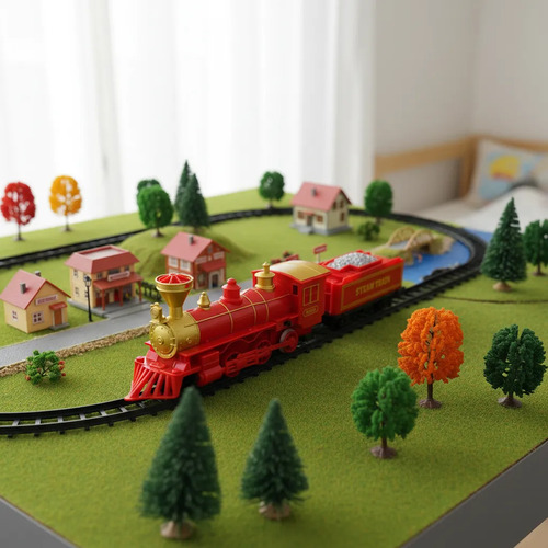 Tren Clásico Recargable Con Luces Y Sonido Pista De Tren