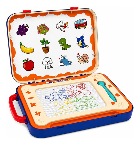 Pizarra Mágica De Dibujo Para Niños Tablero Magnetico Azul