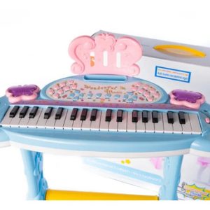 Teclado Con Micrófono Asiento Atril Infantil Piano Órgano: imagen 3