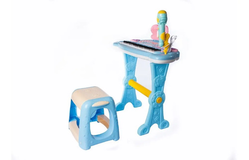 Teclado Con Micrófono Asiento Atril Infantil Piano Órgano