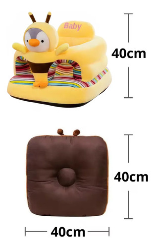 Puff Sillon Asiento Sofa Respaldo Seguridad Bebe Niños