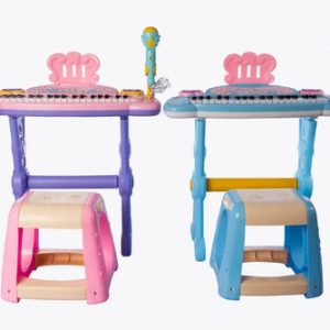 Teclado Con Micrófono Asiento Atril Infantil Piano Órgano: imagen 11