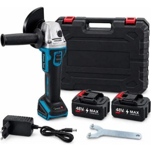 Amoladora 48v Inalámbrica Con 4 Velocidades + 2 Baterías Azul Petróleo 50 Hz /60hz