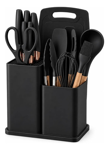 Set Cocina Menage 19pz Utensillos Cuchillos Tabla C/soporte
